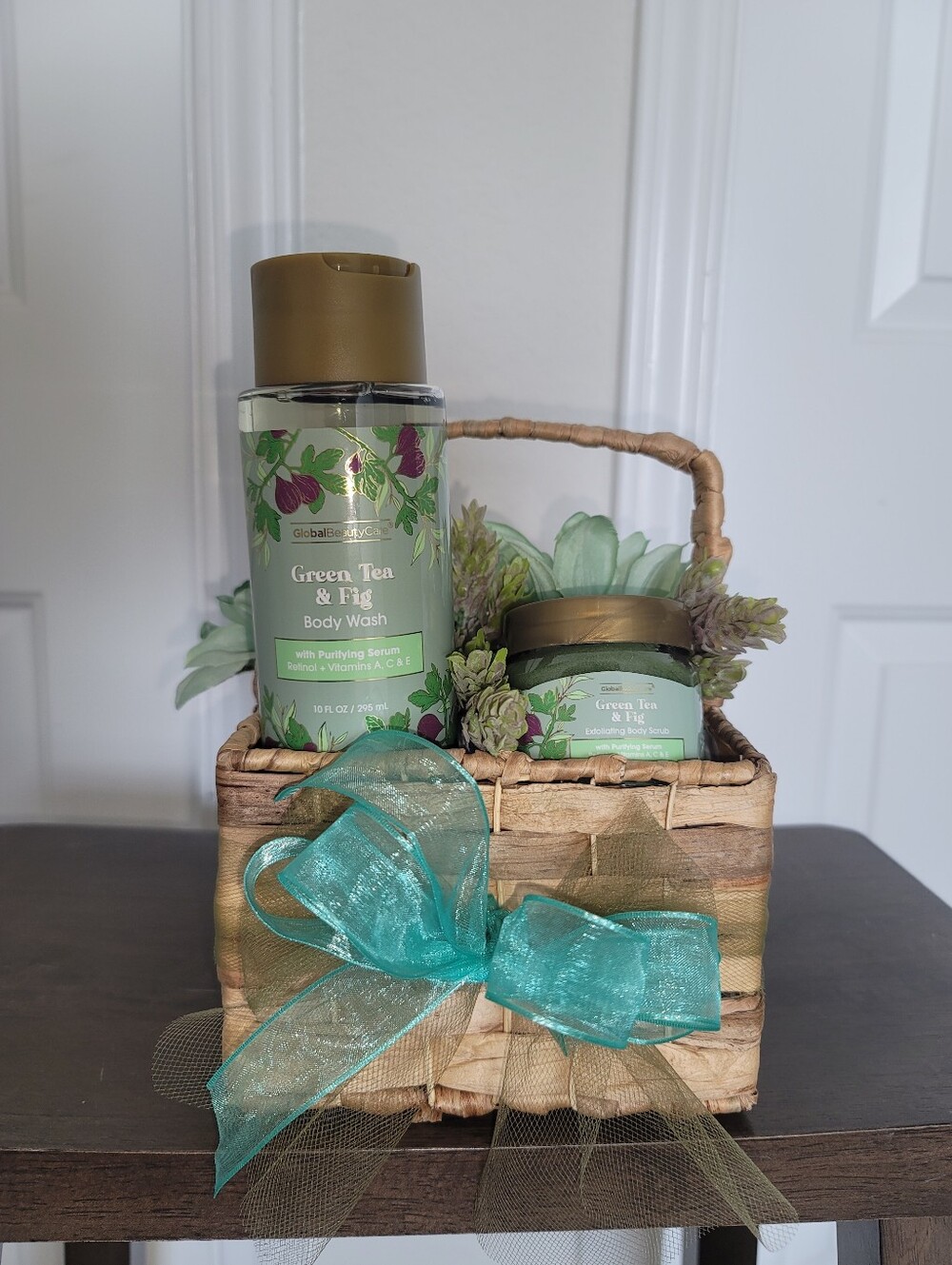 Green Tea & Fig Spa Gift Basket | Self-Care Gift Set